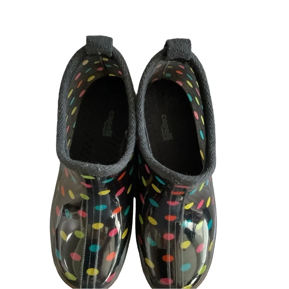 CAPELLI of NEW YORK Short Multi Color Polka Dot Rain Boot - Size 6‎